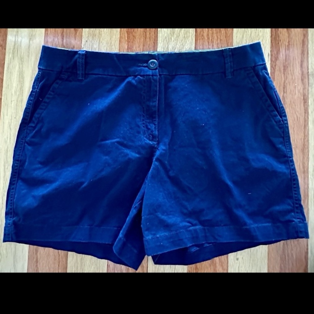 CROWN & IVY LADIES SHORTS CAROLINE STYLE NAVY BLUE STRETCH COTTON TWILL 12 EC